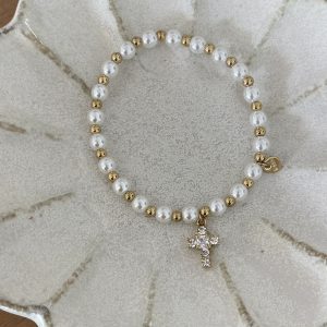 Bracelet bali pearl croix