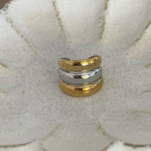 Bague three gold & silver