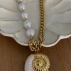 Collier big pearl and gold