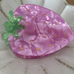 Pince à cheveux fraise violette