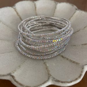 Bracelet glitter Silver and pink