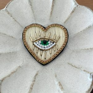 Broche eyes cœur gold