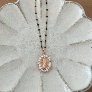 Collier madone glitter noir