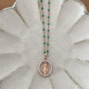 Collier madone ajouré vert