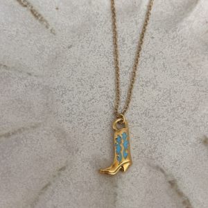 Collier santiag turquoise & gold