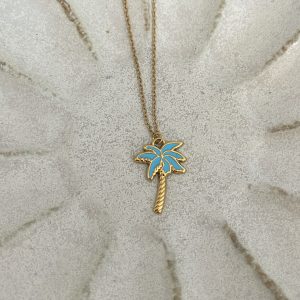 Collier Palm tree turquoise