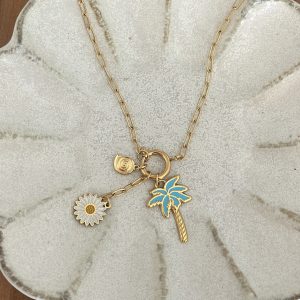 Collier multi Palm turquoise