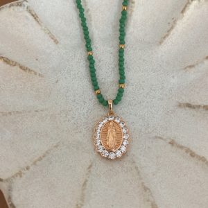 Collier Green madone glitter