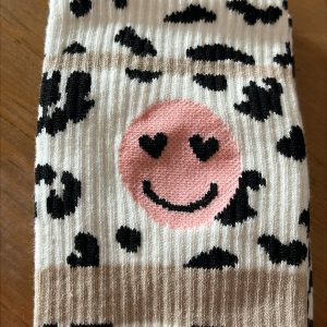 Chaussette smiley rose haute