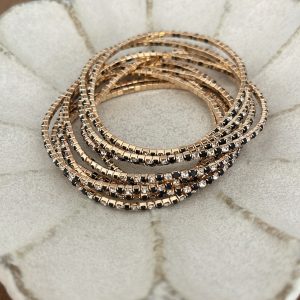 Bracelets glitter black & white