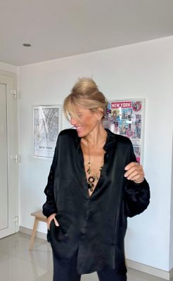 Chemise satyne noire