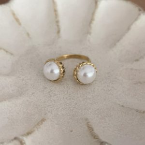 Bague double pearl