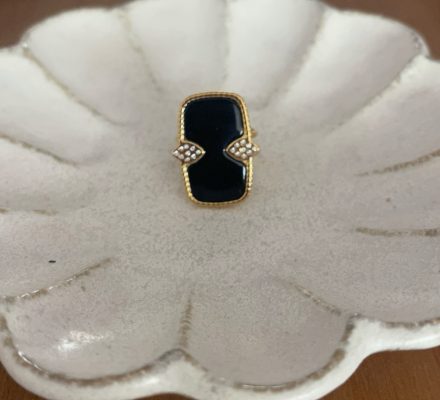 Bague black glitter