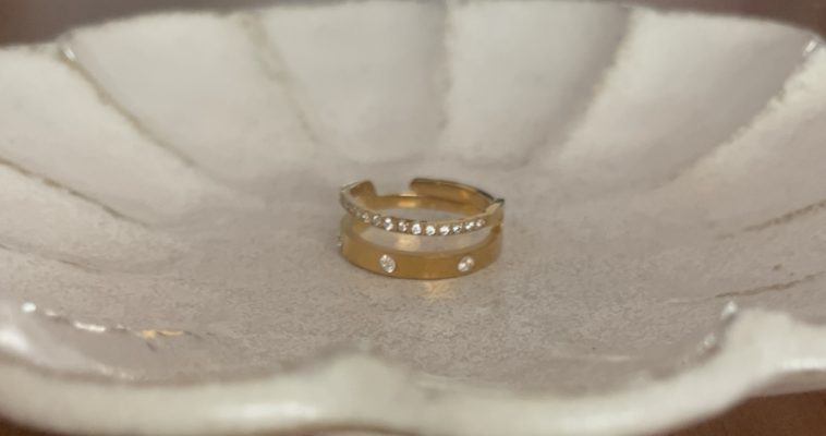 Bague double glitter