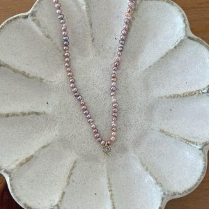 Collier mini pink pearl cœur