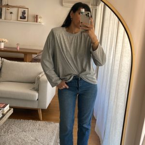 T shirt épaulettes gris