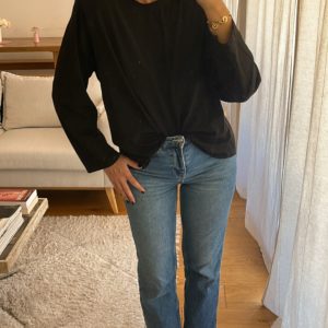 T shirt épaulettes noir