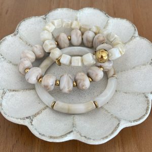 Trio bracelets ivoire