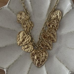 Collier cœur martelé