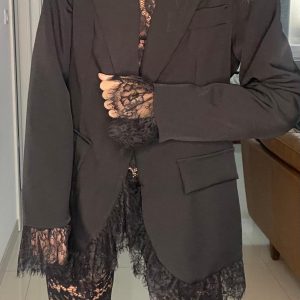 Blazer dentelle noire