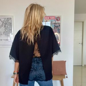 Top dentelle noir dos