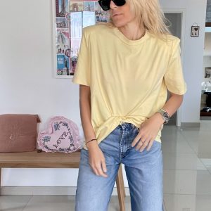 T shirt épaulettes jaune