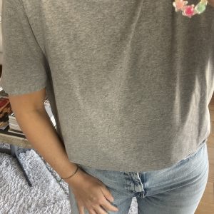 T shirt épaulettes gris mc