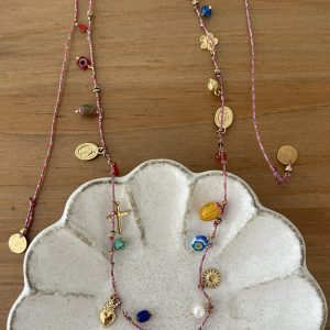 Sautoir grigri madone rose