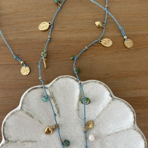 Sautoir grigri madone turquoise