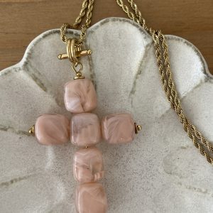 Sautoir Maldives rose