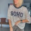 T shirt sequins Soho marine