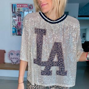 T shirt sequins LA marine