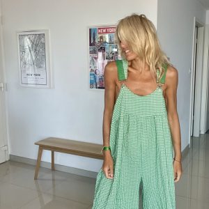 Salopette Vichy verte