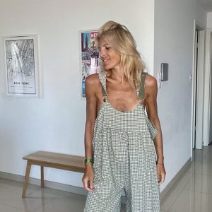Salopette Vichy kaki