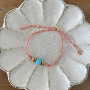 Bracelet coulissant lurex turquoise