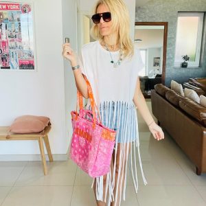 Top à franges blanc