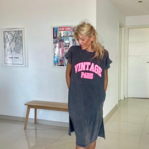 Robe vintage Paris manche