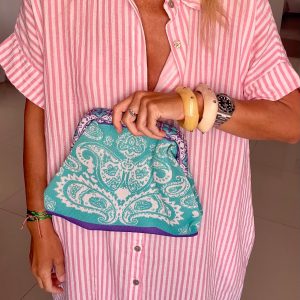 Pochette bandana rose / violette