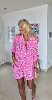 Chemise robbie bandana rose