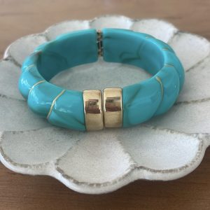 Jonc torsade turquoise