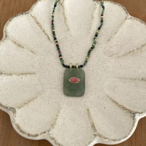 Collier talisman vert
