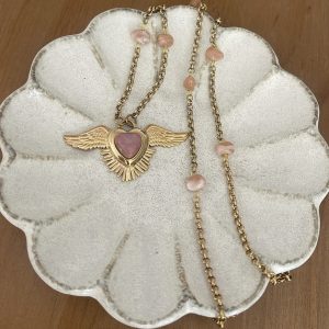 Sautoir wings rose