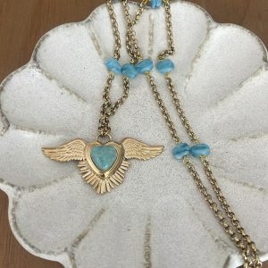 Sautoir wings turquoise