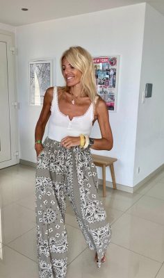 Pantalon bandana taupe