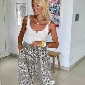 Pantalon bandana taupe