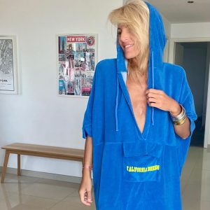 Poncho surf bleu / jaune