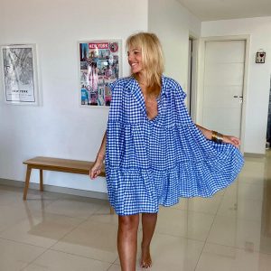 Robe babydoll bleue