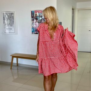 Robe babydoll rouge