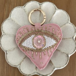 Porte clé cœur eyes rose