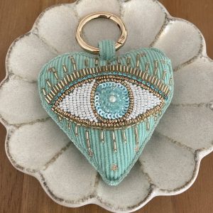 Porte clé cœur eyes turquoise